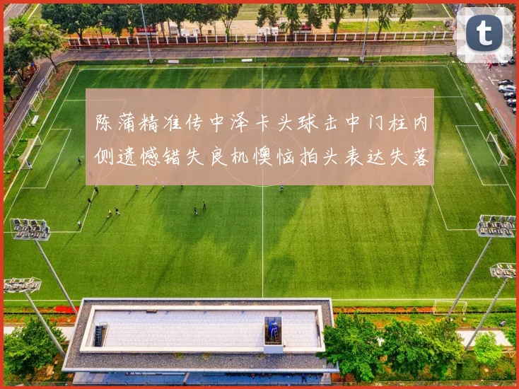 陈蒲精准传中泽卡头球击中门柱内侧遗憾错失良机懊恼拍头表达失落情绪